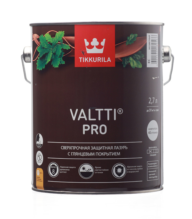 Антисептик Tikkurila Valtti Pro декоративный для дерева бесцветный 2,7 л