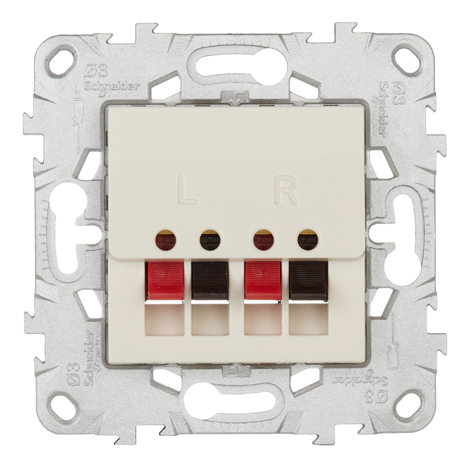 Розетка аудио Schneider Electric Unica NEW NU548644 скрытая установка бежевая два модуля аудио