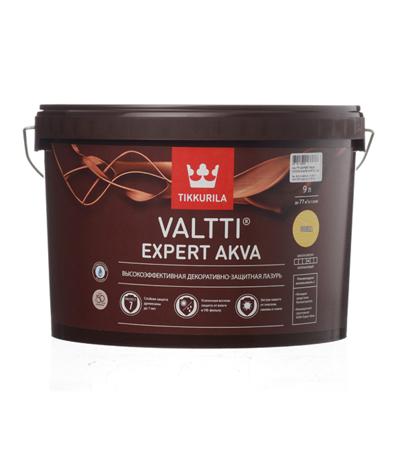 Антисептик Tikkurila Valtti Expert Akva декоративный для дерева сосна 9 л