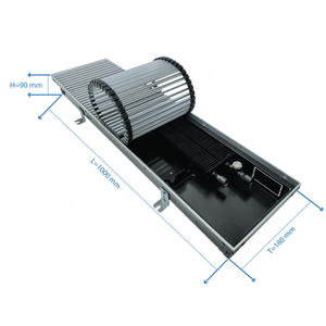 Конвектор внутрипольный Gekon Eco с 1 теплообменником 1000х180х90 мм боковое подключение