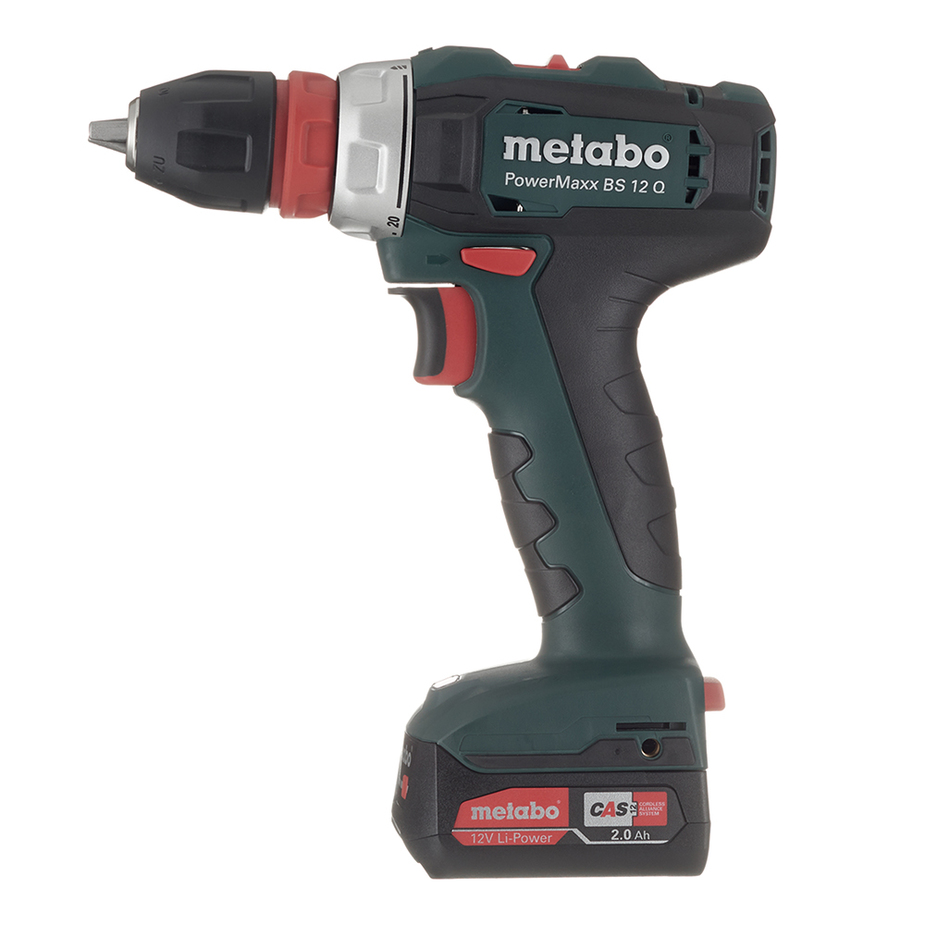 Дрель-шуруповерт аккумуляторная Metabo PowerMaxx BS 12 Q (601037500) 12В 2х2Ач Li-Ion