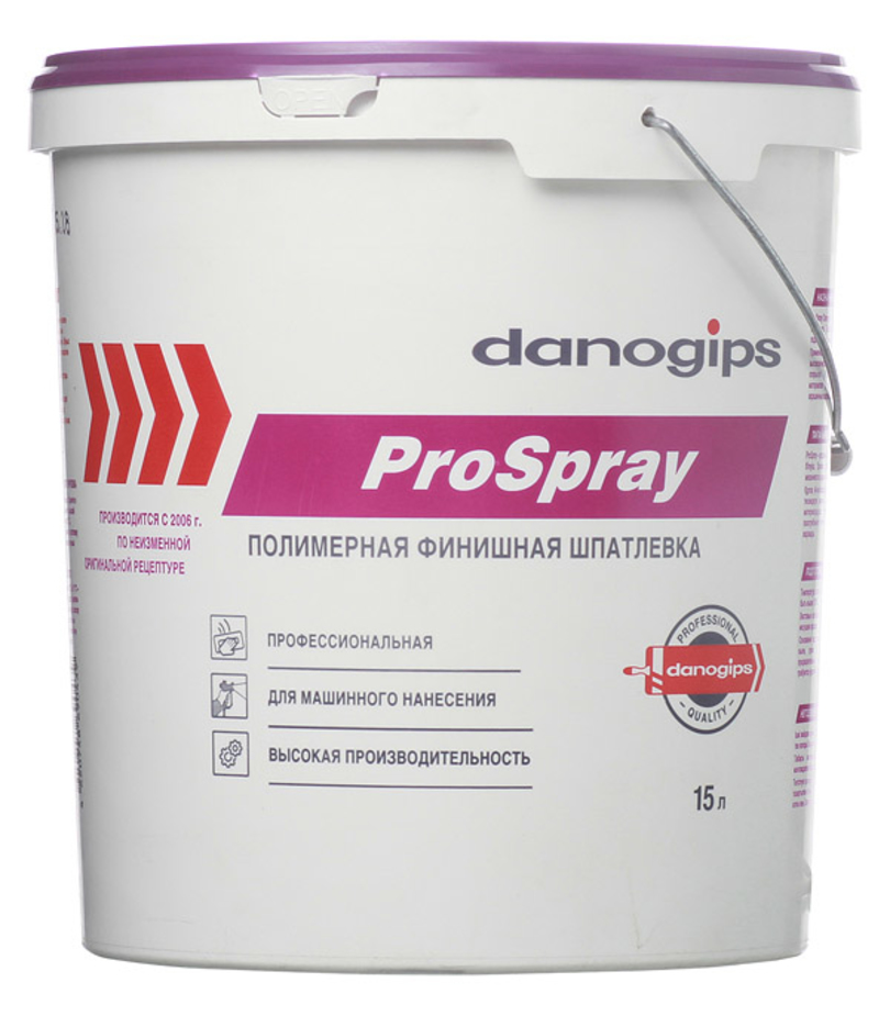 Шпатлевка Danogips Pro Spray полимерная 15 л/25 кг