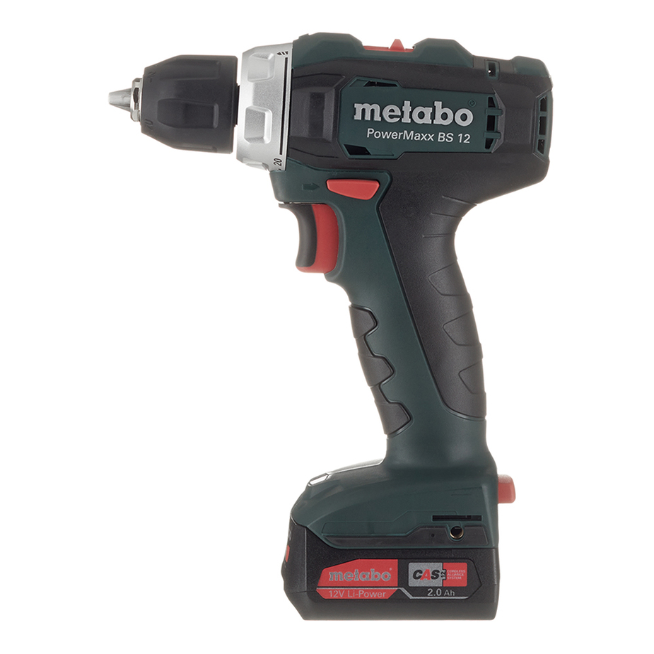 Дрель-шуруповерт аккумуляторная Metabo PowerMaxx BS 12 (601036500) 12В 2х2Ач Li-Ion