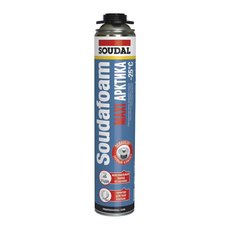 Пена монтажная профессиональная Soudal Soudafoam Gun Maxi Arctic зимняя 870 мл