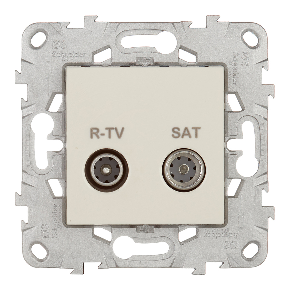 Розетка телевизионная Schneider Electric Unica NEW NU545544 оконечная R-TV-SAT скрытая установка бежевая