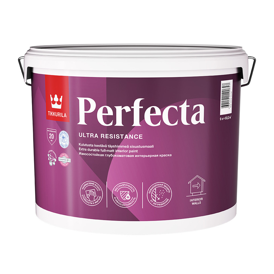 Краска моющаяся Tikkurila Perfecta база А белая 9 л