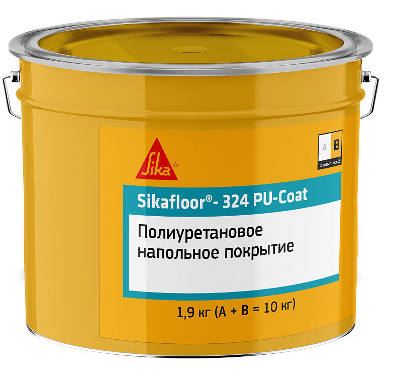 Пол полиуретановый Sika Sikafloor 324 PU-Coat двухкомпонентный серый RAL 7032 8,1 кг + 1,9 кг