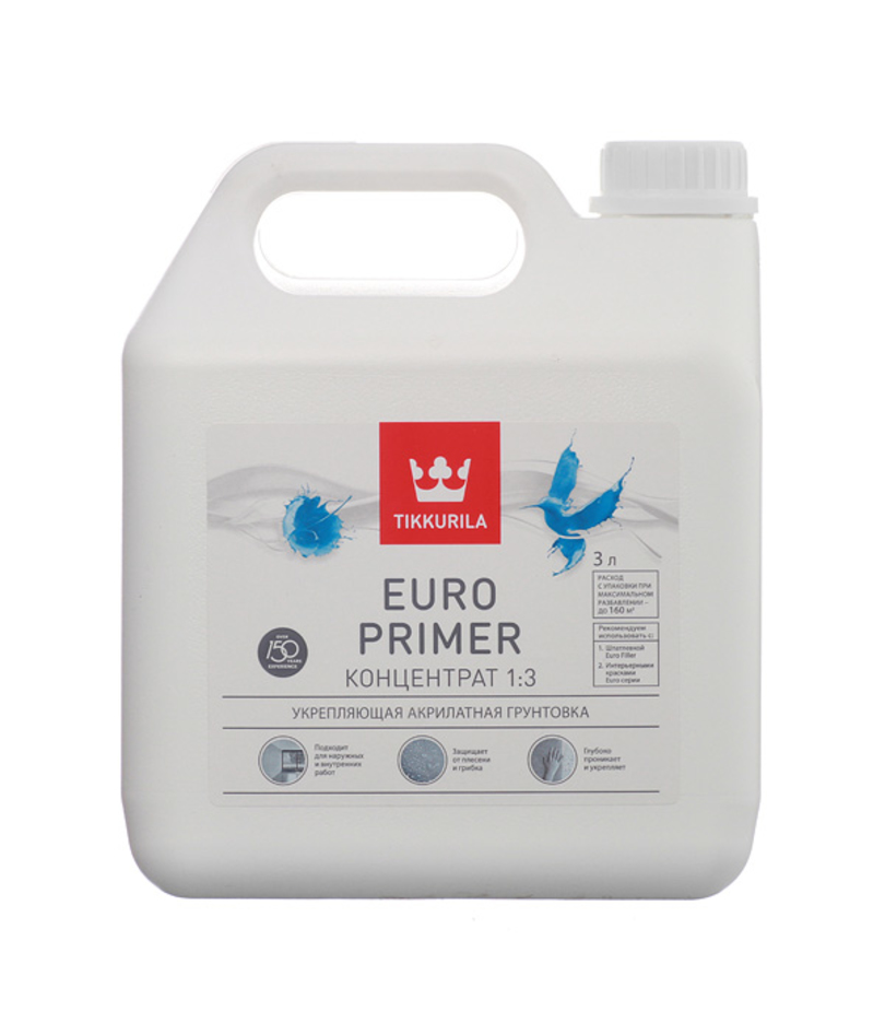 Грунт Tikkurila Euro Primer концентрат 3 л