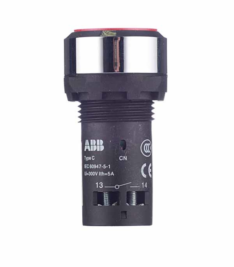 Кнопка ABB CP1-30R-11 (1SFA619100R3071) 220 В на дверцу щита красная