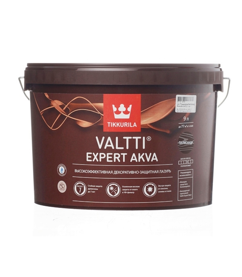 Антисептик Tikkurila Valtti Expert Akva декоративный для дерева палисандр 9 л