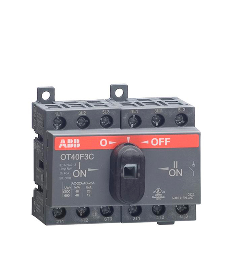 Рубильник реверсивный ABB OT40F3С (1SCA104913R1001) 3P 40А 690 В на DIN-рейку/монтажную плату