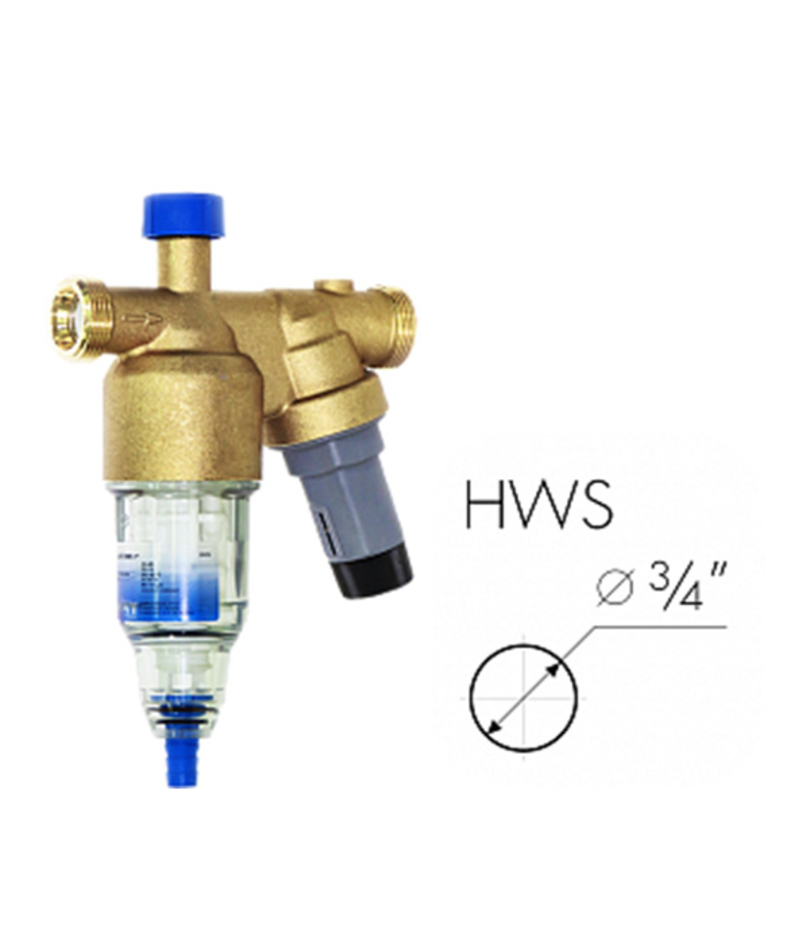 Водоочиститель BWT Diago HWS A с редуктором давления 100 мкм 3/4 НР(ш) х 3/4 НР(ш)